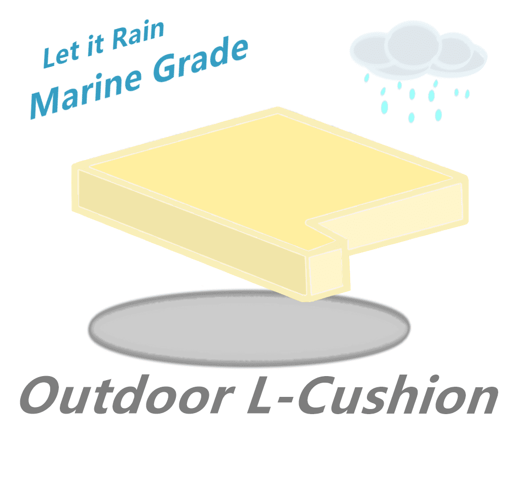 Outdoor Foam for Couch Cushions - Patio Boat Deck Furniture L-Cushion