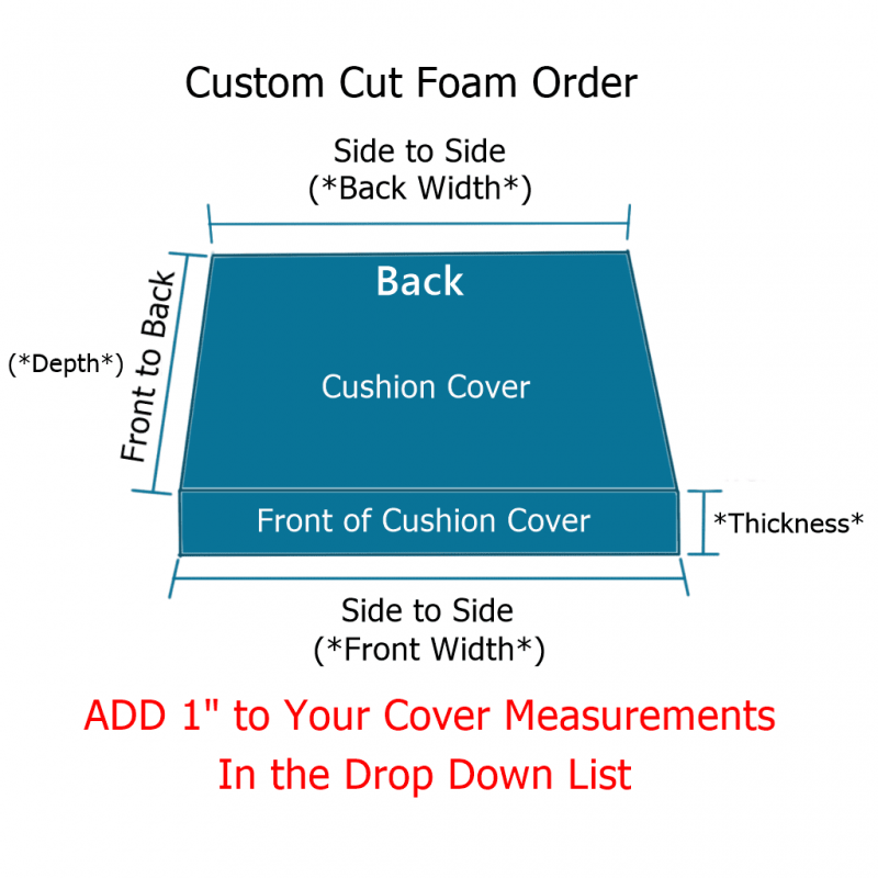 L Seat Cushions – Custom Cut 18 Density Foam Inserts